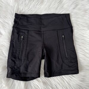 Lululemon Athletica Black Bike Shorts with Zipper Pockets